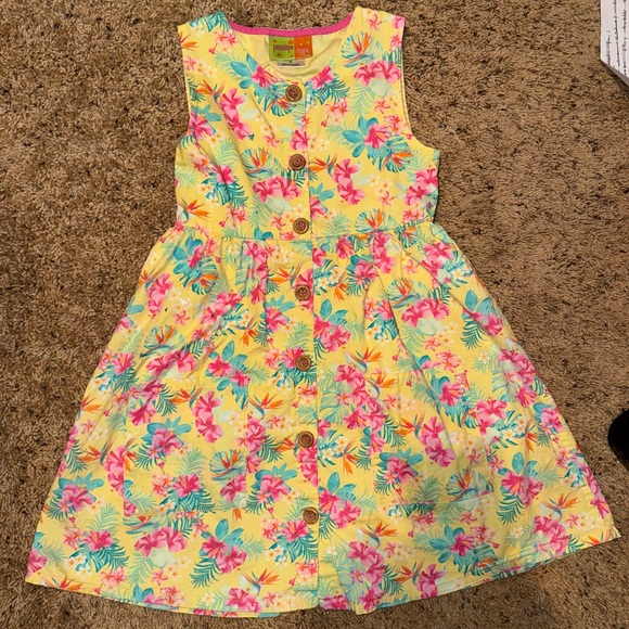 Penelope Mack Other - Penelope Mack Yellow Floral Button-Front Sundress 6X